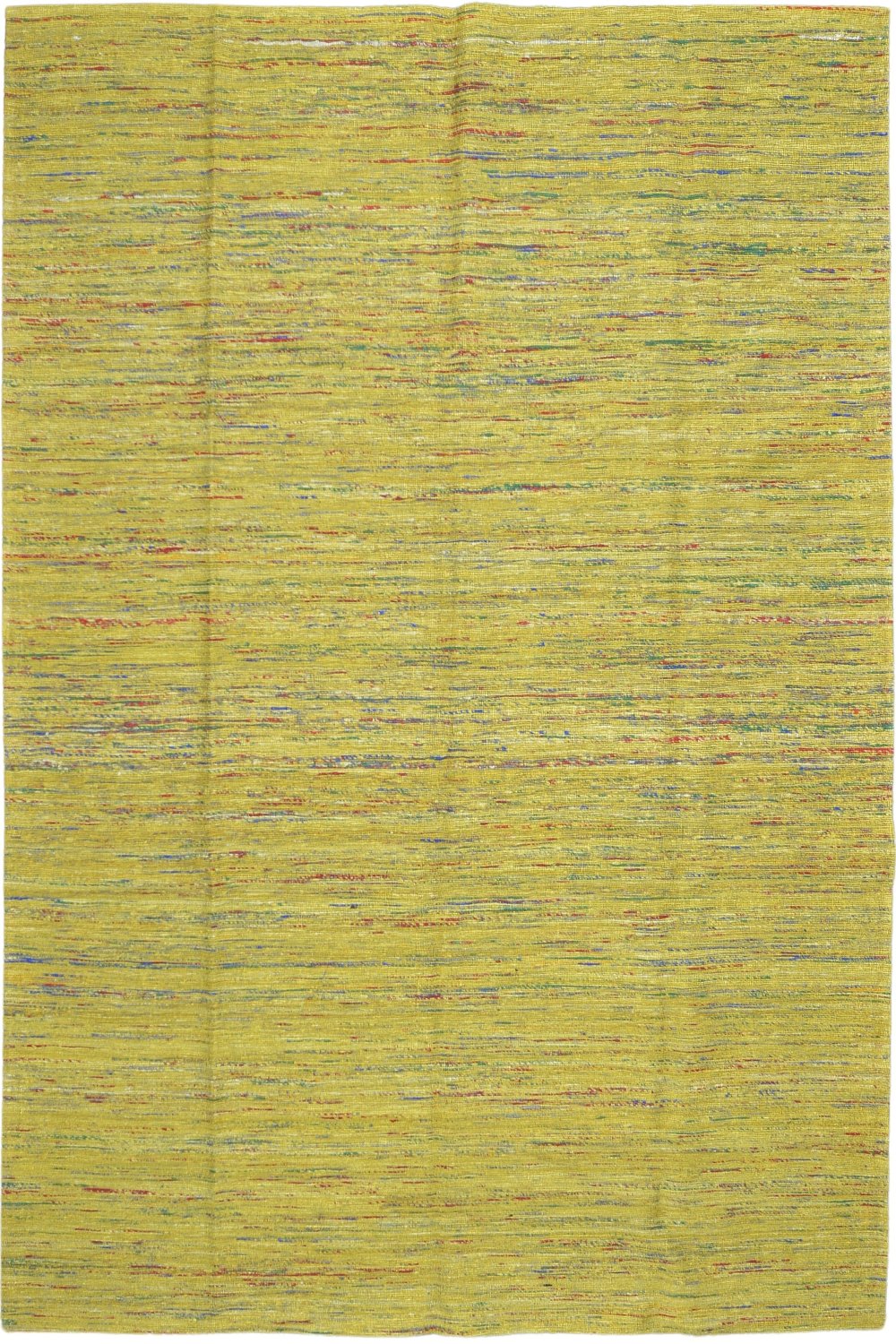 Hand Tufted Green Indian Saree Silk Rug in Green 