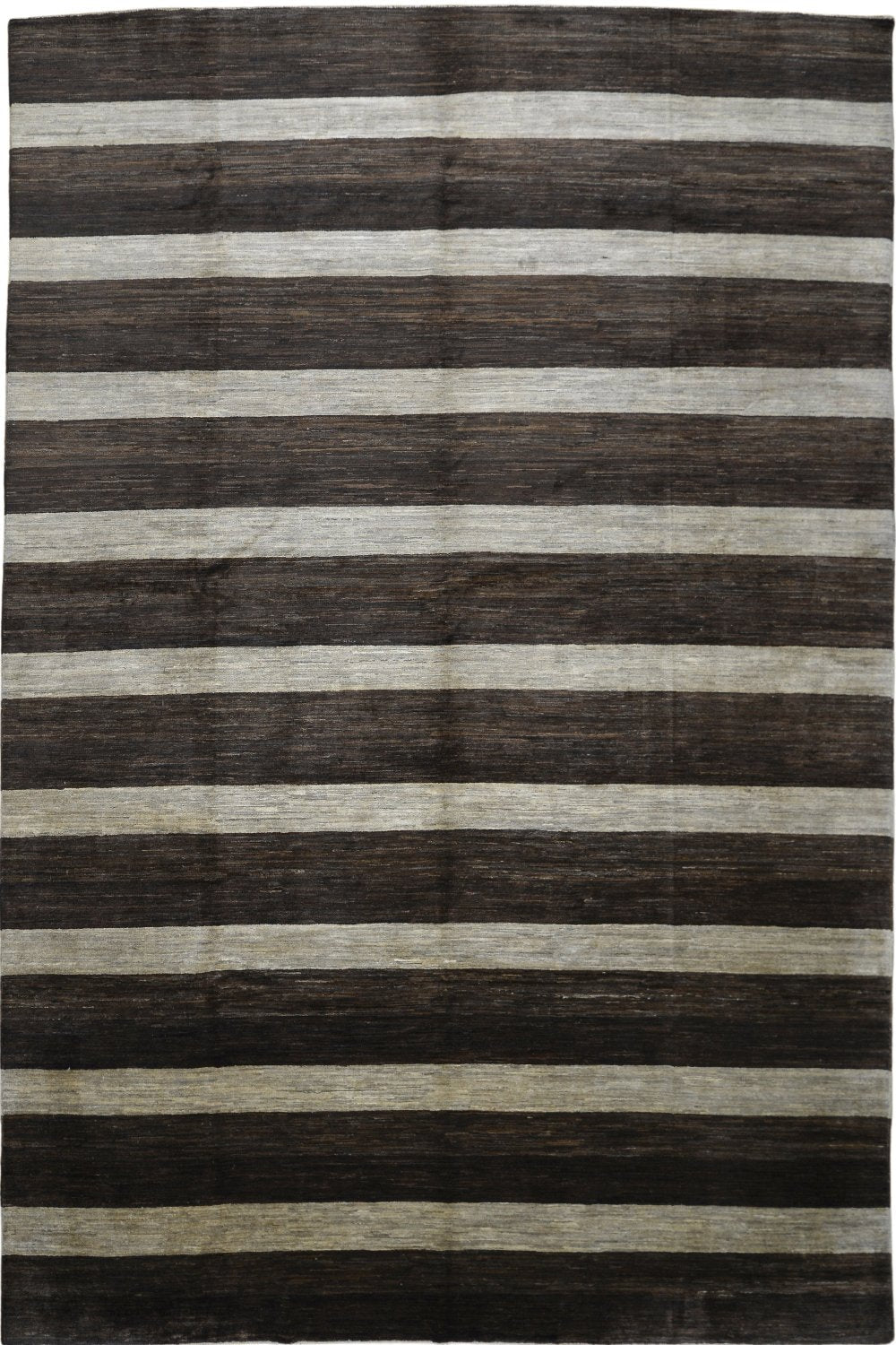 Handmade Modern Afghani Wool Rug in Brown 