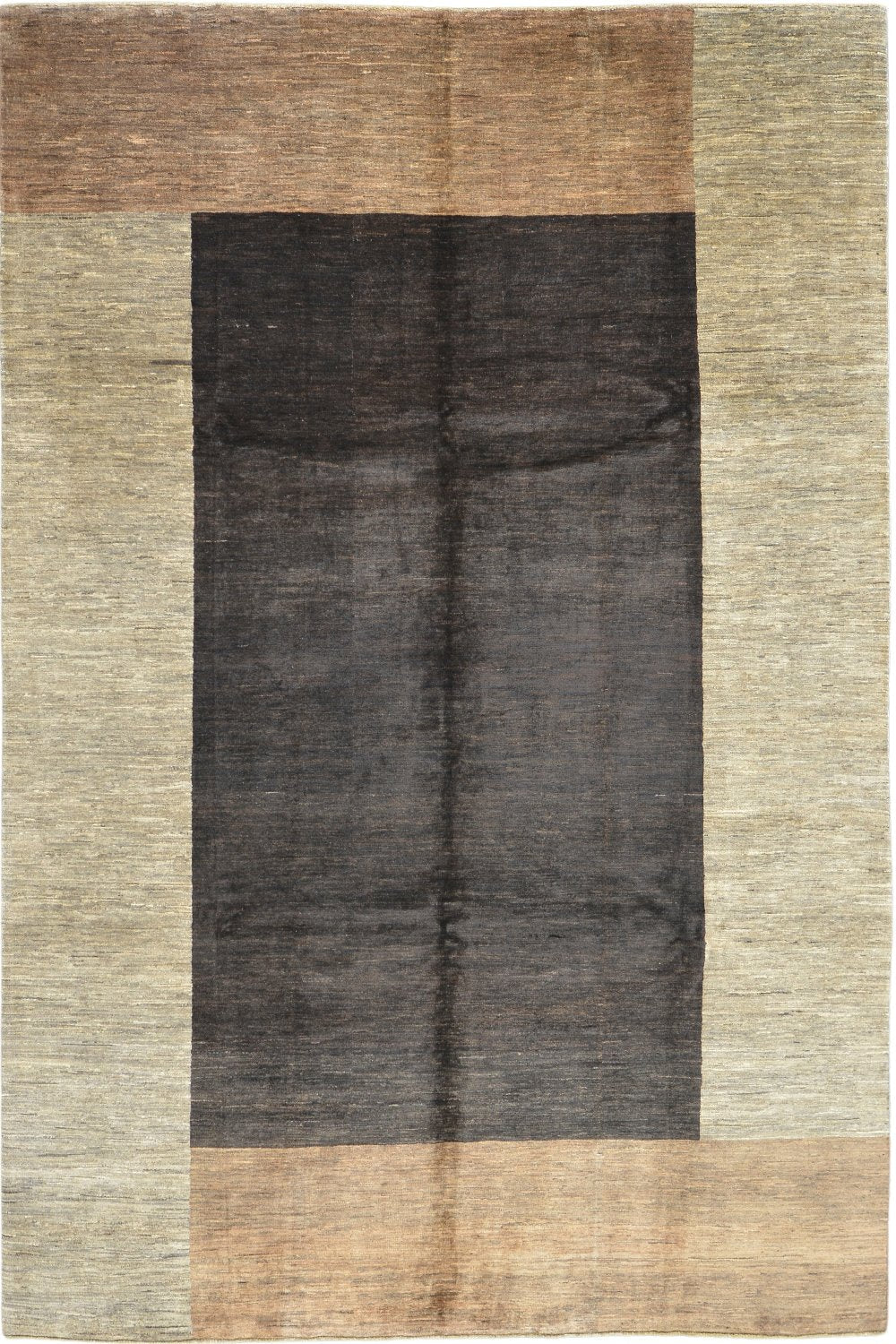Handmade Modern Afghani Wool Rug in beige and brown 