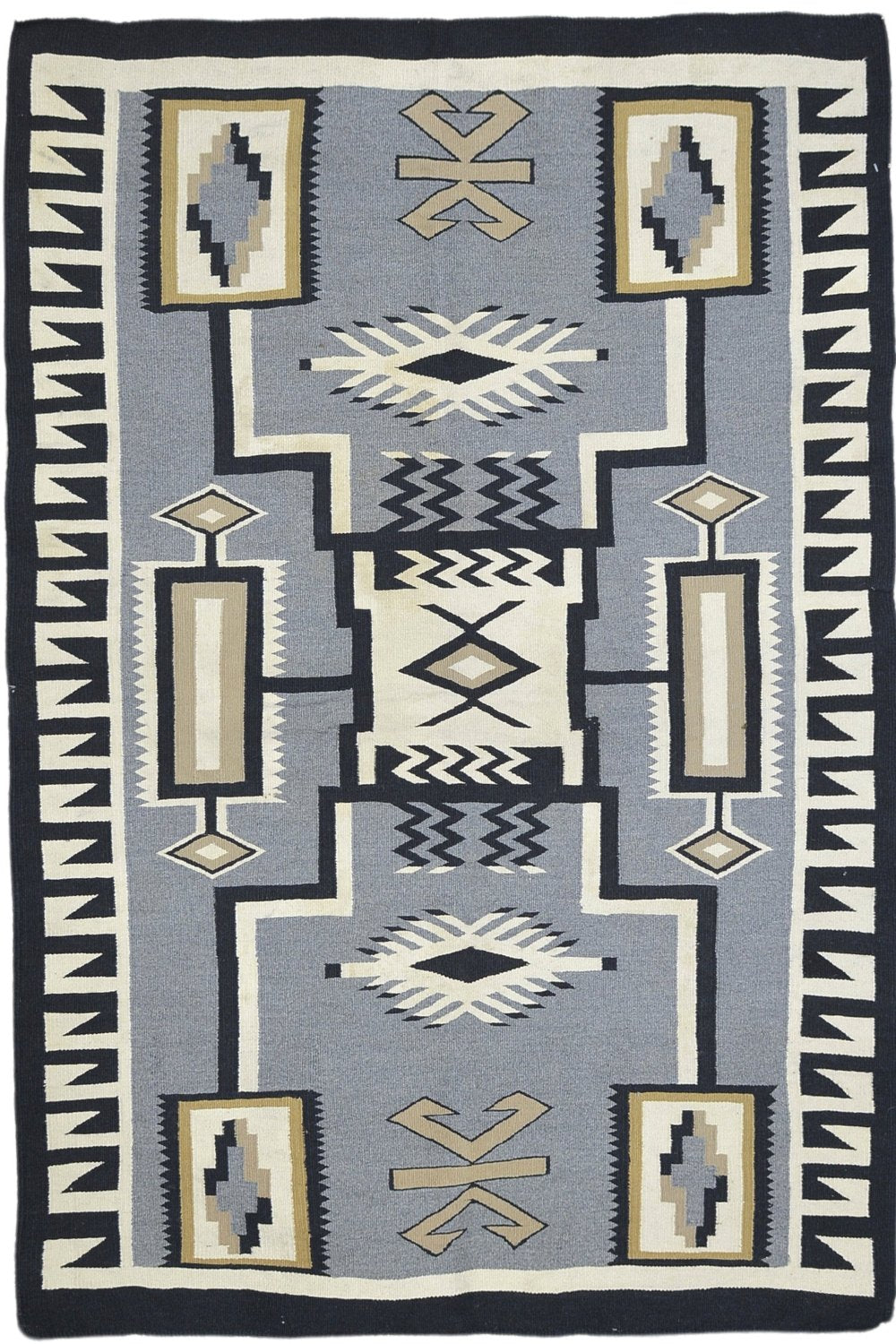 Old Flatweave Navajo Rug in Gray
