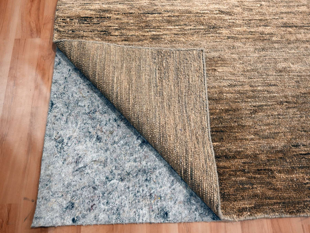 Hand Knotted Shades of Brown Modern Plain Rug