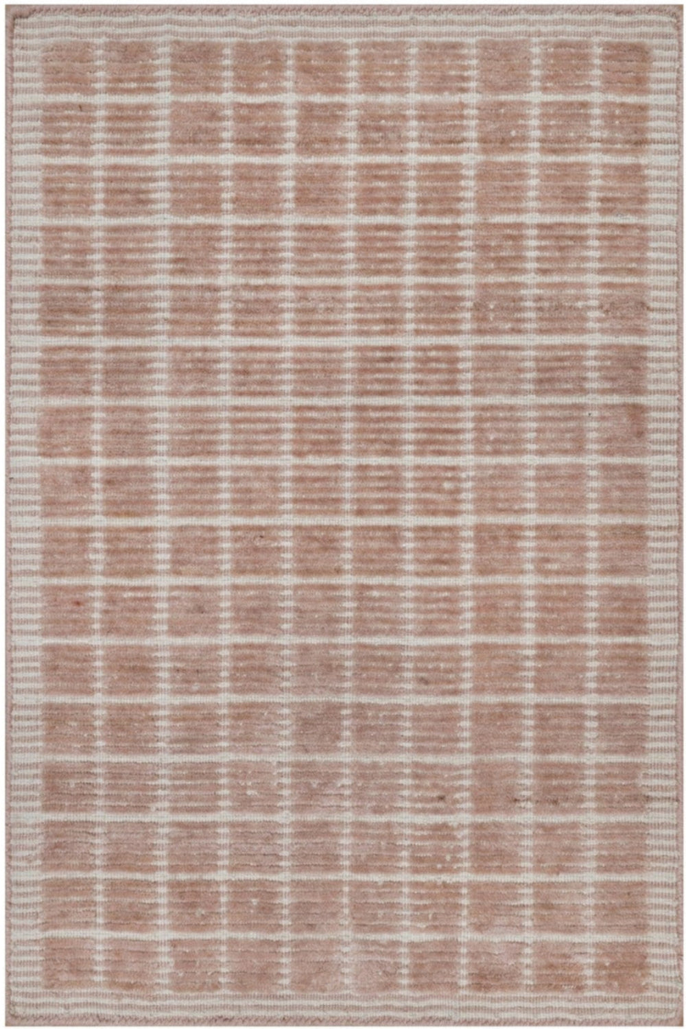 Salmon Pink Modern Plain Decor Box Design Rug