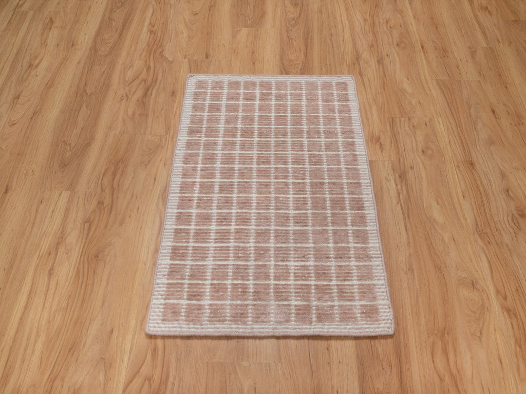 Salmon Pink Modern Plain Decor Box Design Rug