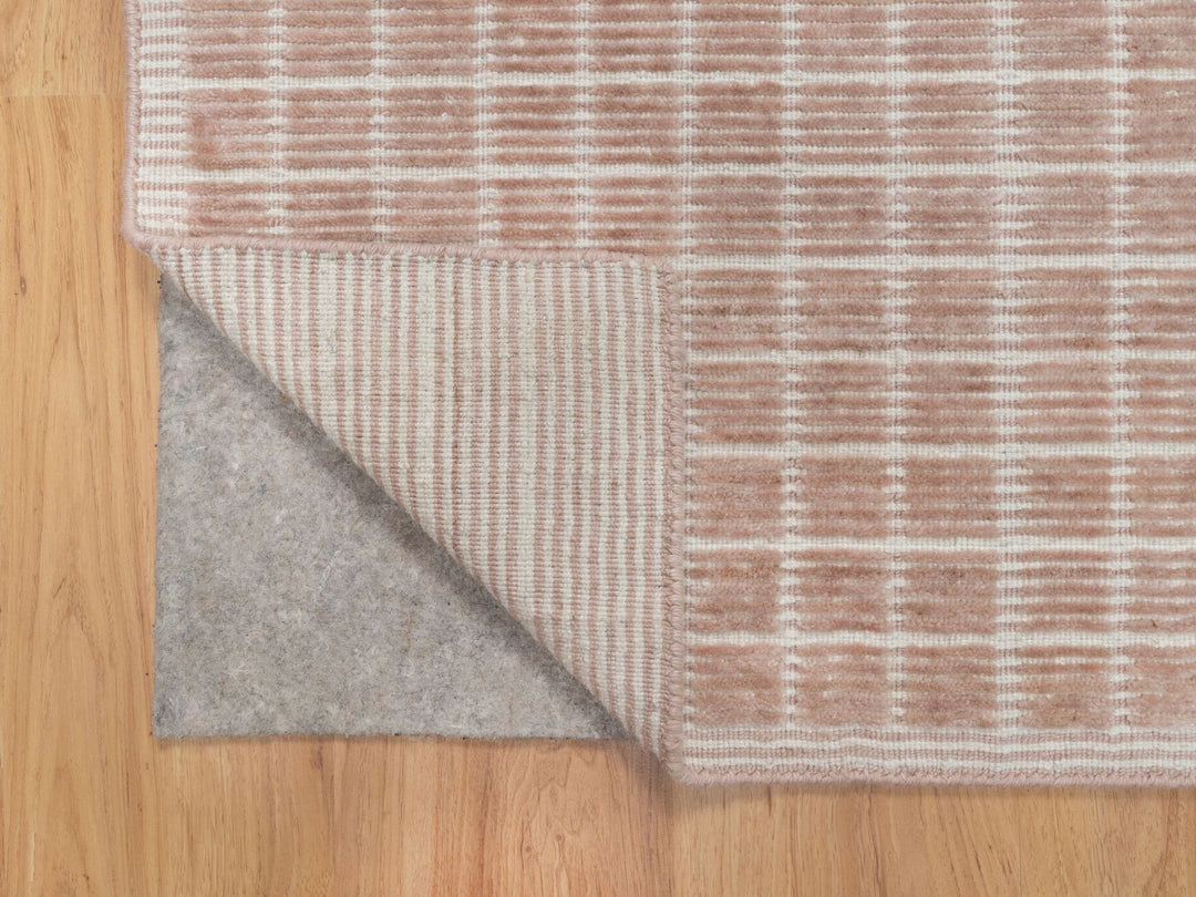 Salmon Pink Modern Plain Decor Box Design Rug