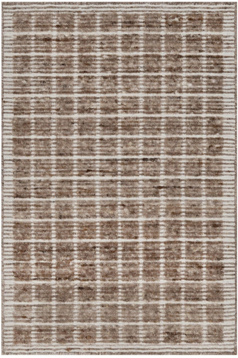 Beaver Brown Modern Plain Decor Box Design Rug 