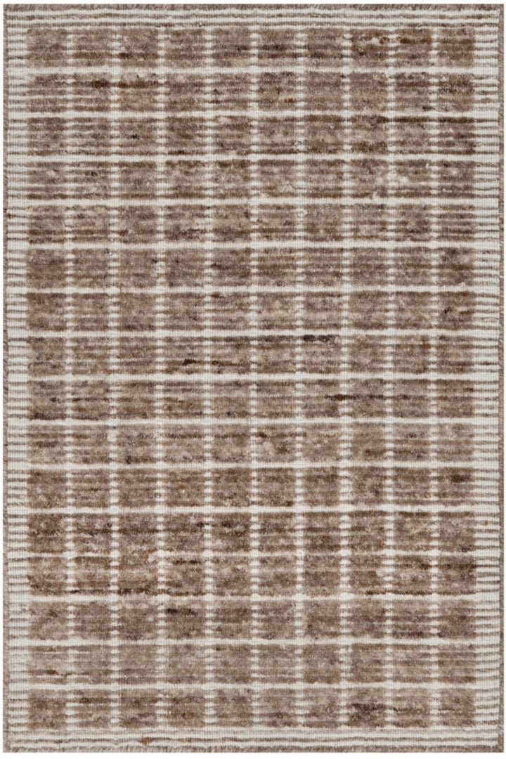 Beaver Brown Modern Plain Decor Box Design Rug 