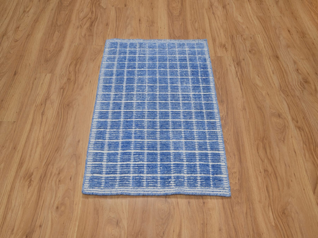 Imperial Blue Modern Plain Rug