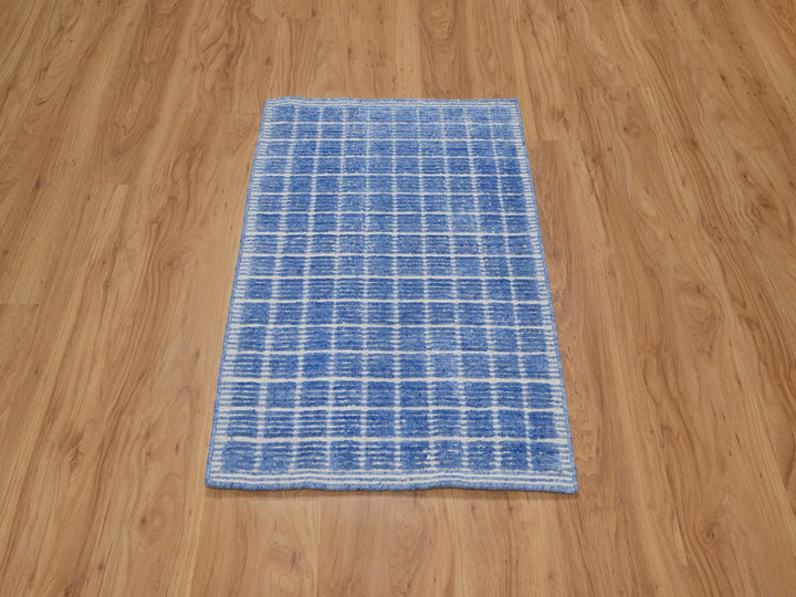 Imperial Blue Modern Plain Rug