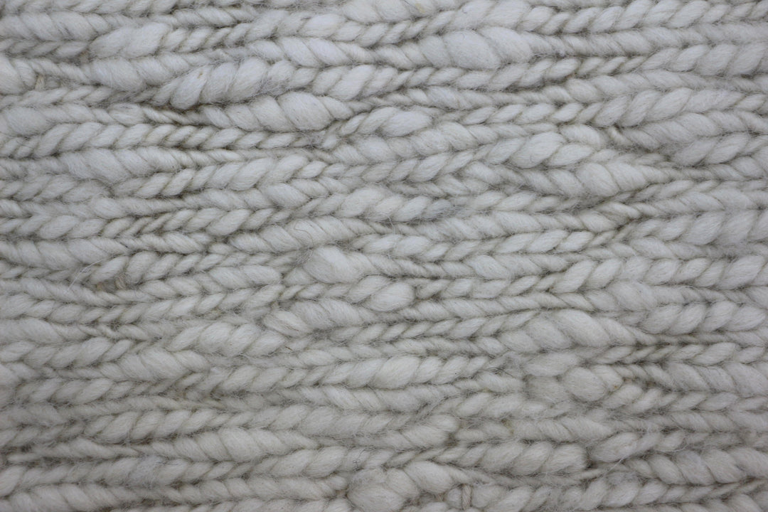 Hand Woven Neutral Jute Area Rug in White