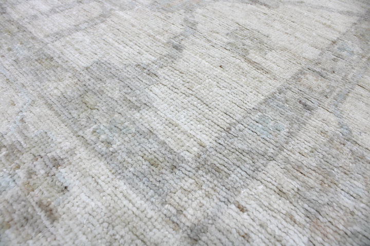 Hand Knotted Afghani Oushak Area Rug in gray