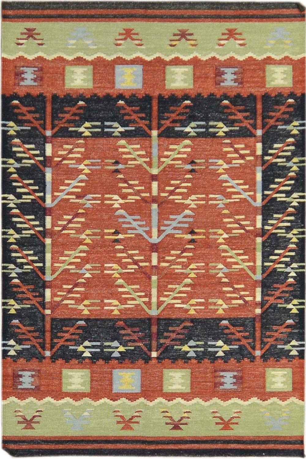 Handmade Kilim Rug in Orange 